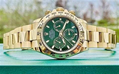 rolex gold with green